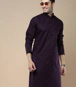Sanwara men's ethnic woven cotton silk kurta