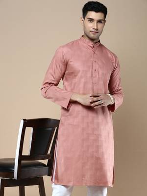 Sanwara men's ethnic woven cotton silk kurta 1