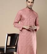 Sanwara men's ethnic woven cotton silk kurta
