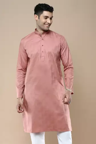 Sanwara men's ethnic woven cotton silk kurta