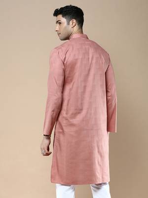 Sanwara men's ethnic woven cotton silk kurta 4