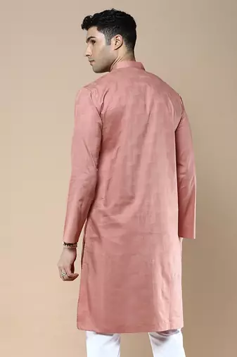 Sanwara men's ethnic woven cotton silk kurta