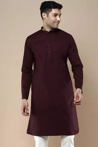 Sanwara men's ethnic woven cotton silk kurta