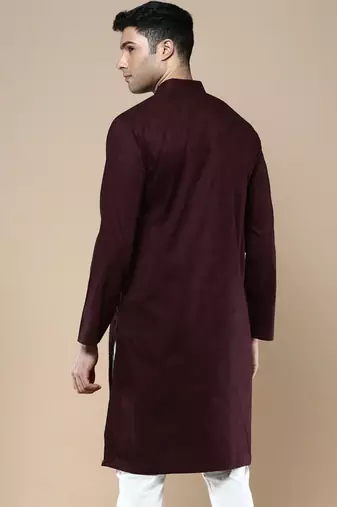 Sanwara men's ethnic woven cotton silk kurta