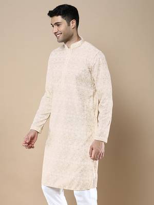 Sanwara's stylish ethnic chikankari kurta for men 3