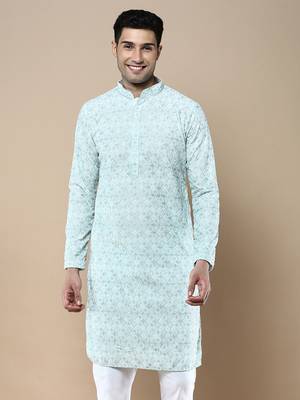 Sanwara's stylish ethnic chikankari kurta for men 2