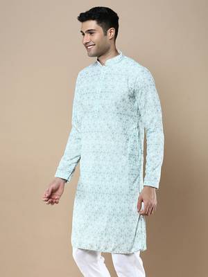 Sanwara's stylish ethnic chikankari kurta for men 3