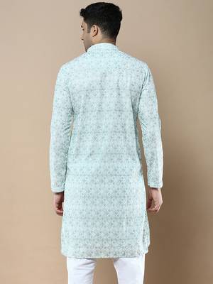 Sanwara's stylish ethnic chikankari kurta for men 4