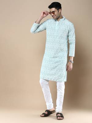 Sanwara's stylish ethnic chikankari kurta for men 5