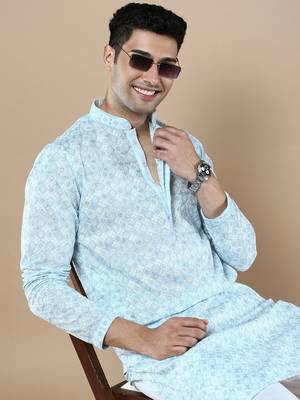 Sanwara's stylish ethnic chikankari kurta for men 1