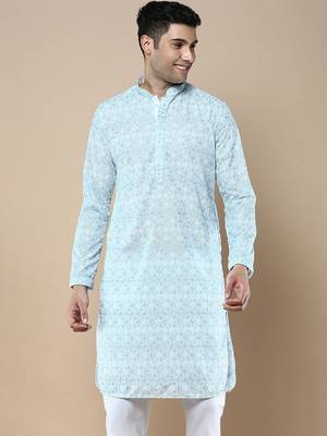 Sanwara's stylish ethnic chikankari kurta for men 2