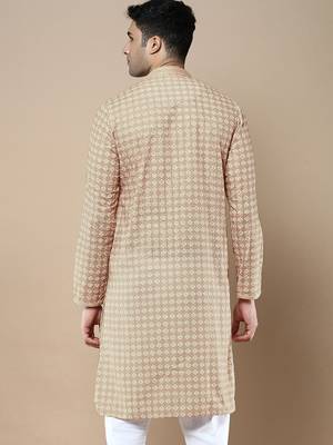Sanwara's stylish ethnic chikankari & printed kurta for men 4