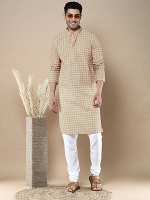 Sanwara's stylish ethnic chikankari & printed kurta for men 5
