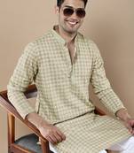 Sanwara's stylish ethnic chikankari & printed kurta for men
