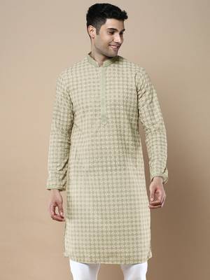 Sanwara's stylish ethnic chikankari & printed kurta for men 2