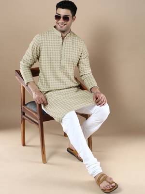 Sanwara's stylish ethnic chikankari & printed kurta for men 5