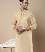 Sanwara's stylish ethnic chikankari & printed kurta for men