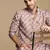 Unleash your style with men's brown printed trendy fusion wear kurta by sanwara