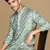 Unleash your style with men's firozi printed trendy fusion wear kurta by sanwara