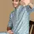 Unleash your style with men's sky blue printed trendy fusion wear kurta by sanwara