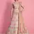 peach and pink embroidered art silk blouse with dupatta
