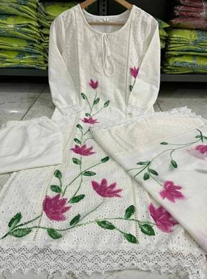 Milaav brings printed straight kurti with pant and dupatta set 4