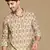 Sanwara men's cotton yellow printed trendy short kurta