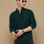 Dapper & dazzling men's solid deep green chikankari with sequins party wear cotton kurta by sanwara