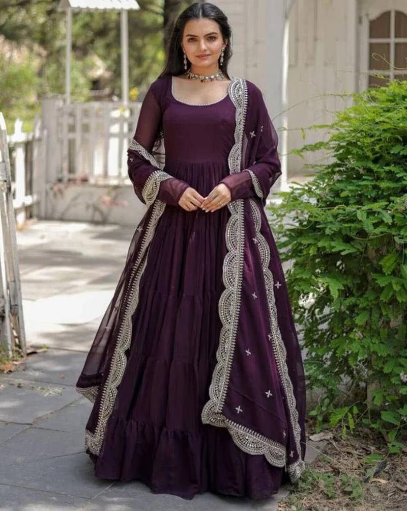 Women Gown Dress with Dupatta - Anara - 4423370