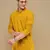 Dapper & dazzling men's solid mustard chikankari with sequins party wear cotton kurta by sanwara