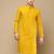 Stylish mustard chikankari with sequins cotton kurta for men by sanwara