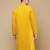 Stylish mustard chikankari with sequins cotton kurta for men by sanwara