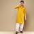 Stylish mustard chikankari with sequins cotton kurta for men by sanwara