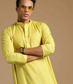Sanwara men's cotton mehandi green color stylish solid casual kurta
