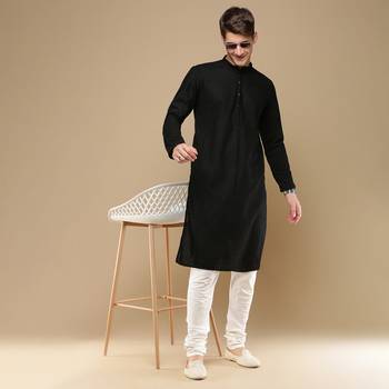 Unleash your style with men's black chikankari designer kurta by sanwara 5