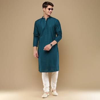 Unleash your style with men's firozi chikankari designer kurta by sanwara 5
