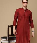 Unleash your style with men's maroon chikankari designer kurta by sanwara