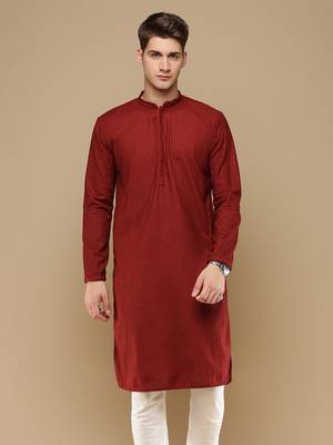Unleash your style with men's maroon chikankari designer kurta by sanwara 2
