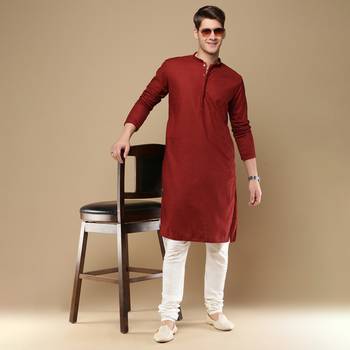 Unleash your style with men's maroon chikankari designer kurta by sanwara 5