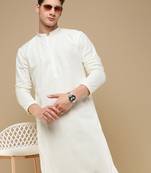 Unleash your style with men's off white chikankari designer kurta by sanwara