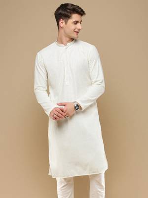 Unleash your style with men's off white chikankari designer kurta by sanwara 2