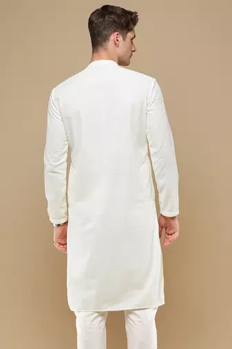 Unleash your style with men's off white chikankari designer kurta by sanwara