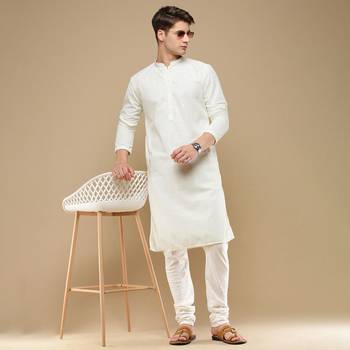 Unleash your style with men's off white chikankari designer kurta by sanwara 5