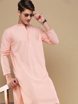 Unleash your style with men's pink chikankari designer kurta by sanwara 1