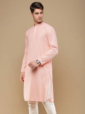 Unleash your style with men's pink chikankari designer kurta by sanwara 3
