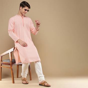 Unleash your style with men's pink chikankari designer kurta by sanwara 5