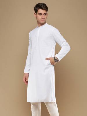 Unleash your style with men's white chikankari designer kurta by sanwara 3