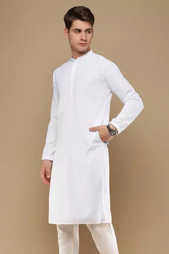 Unleash your style with men's white chikankari designer kurta by sanwara