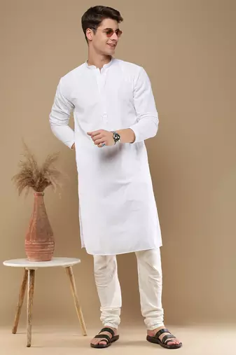 Unleash your style with men's white chikankari designer kurta by sanwara