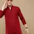 Stylish maroon chikankari with sequins cotton kurta for men by sanwara
